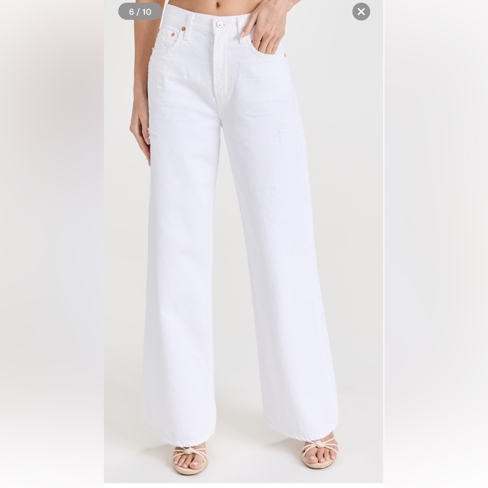 Citizens of Humanity White Paloma Baggy Jeans